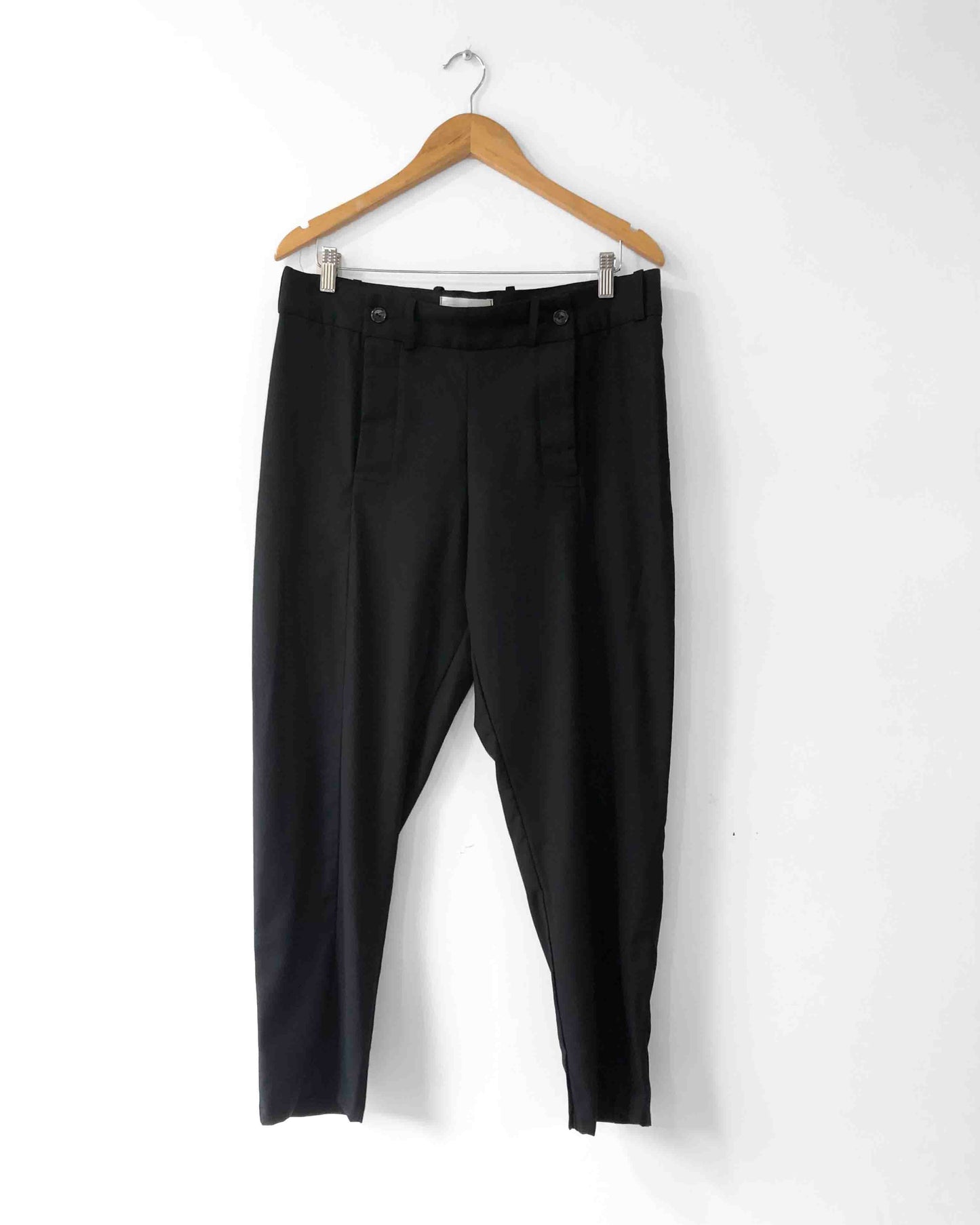 TWO FLY FRONT PANTS BLACK