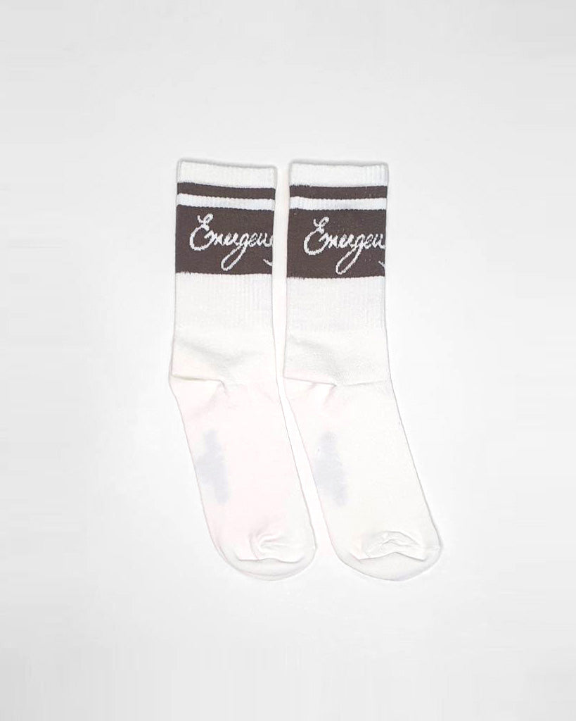 SOCKS 'EMERGENCY ROOM' TAUPE & WHITE