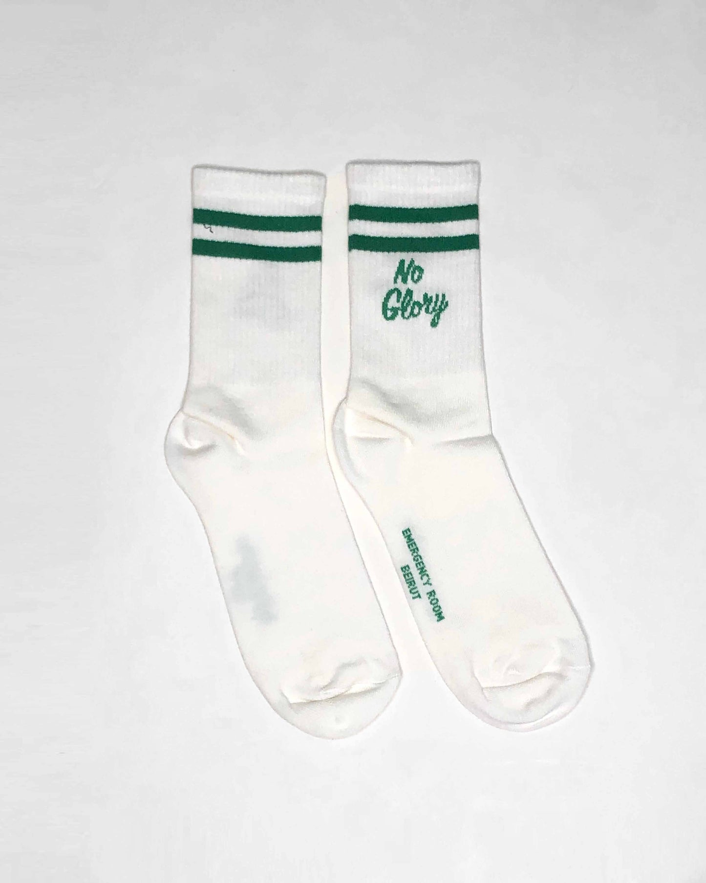 SOCKS 'NO GUTS NOT GLORY' GREEN & WHITE