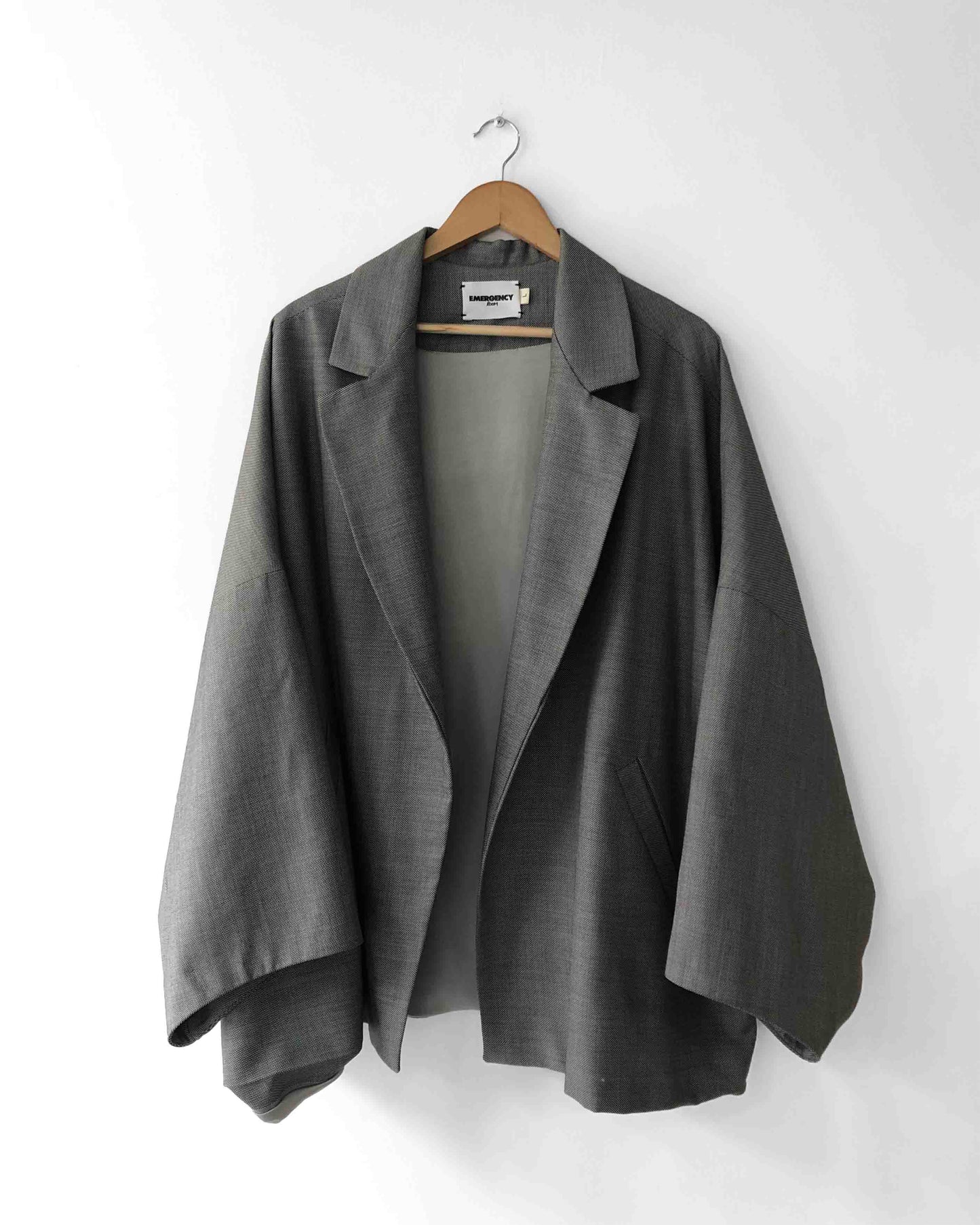 WIDE CUT JACKET GREY COOL WOOL