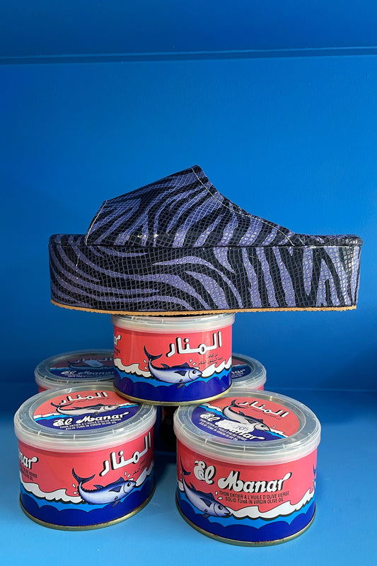 Leather Zoubi Shoes (Purple Zebra)
